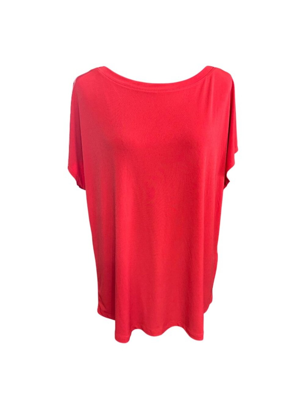 Chico's Shirt Size 3 XL Red Short Sleeve Cap Sleeve Top Blouse
